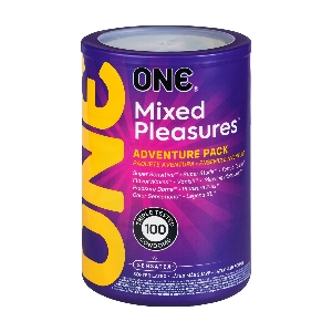 товар - Набір презервативів ONE Mixed Pleasures, 100 шт, 10 видів, паковання-тубус